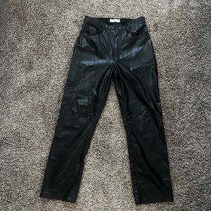Abercrombie leather pants- ultra straight 90’s high rise